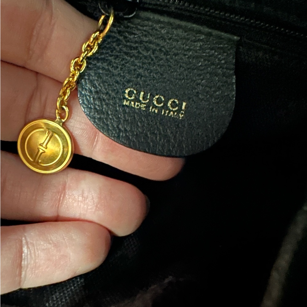 Gucci Black Suede Backpack bamboo - Picture 9 of 15